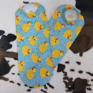 Rubber Duck Print Ankle Socks Handmade Custom Socks Fun Gift Idea